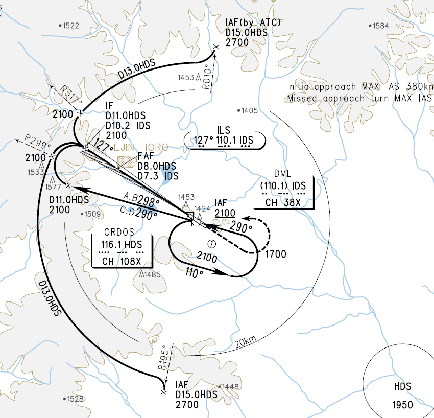 鄂尔多斯伊金霍洛 ILS/DME y RWY13 的仪表进近程序