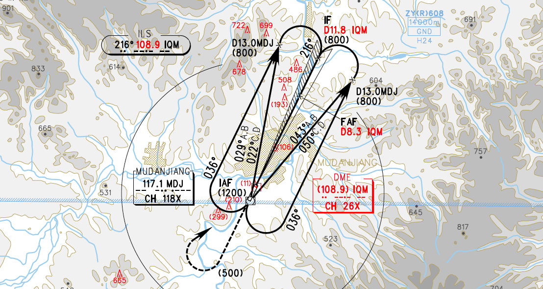 牡丹江海浪 ILS/DME z RWY 22 仪表进近程序